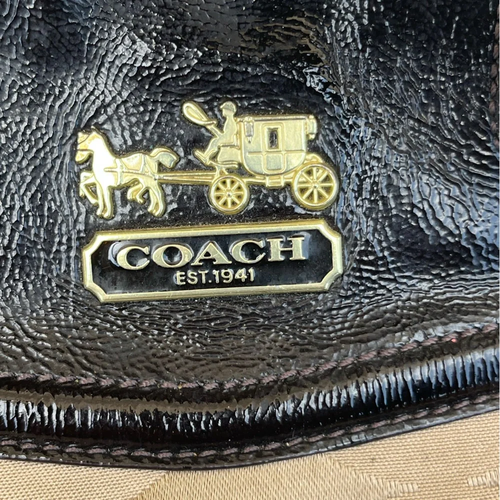 Coach Beige and Dark Brown Satchel